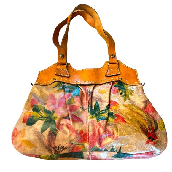 Patricia Nash 🌸 Floral Print Italian Leather Shoulder Bag - Picture 3 of 14
